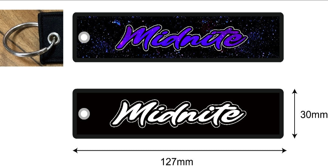 Midnite Jet Tag Keyring – Black & White vs Galaxy