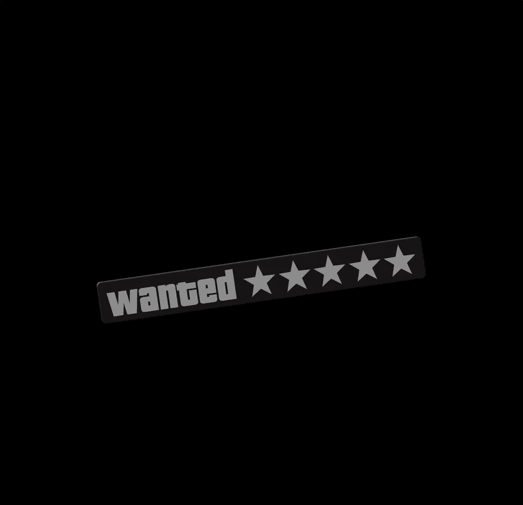 LED Wanted Star Window Sticker