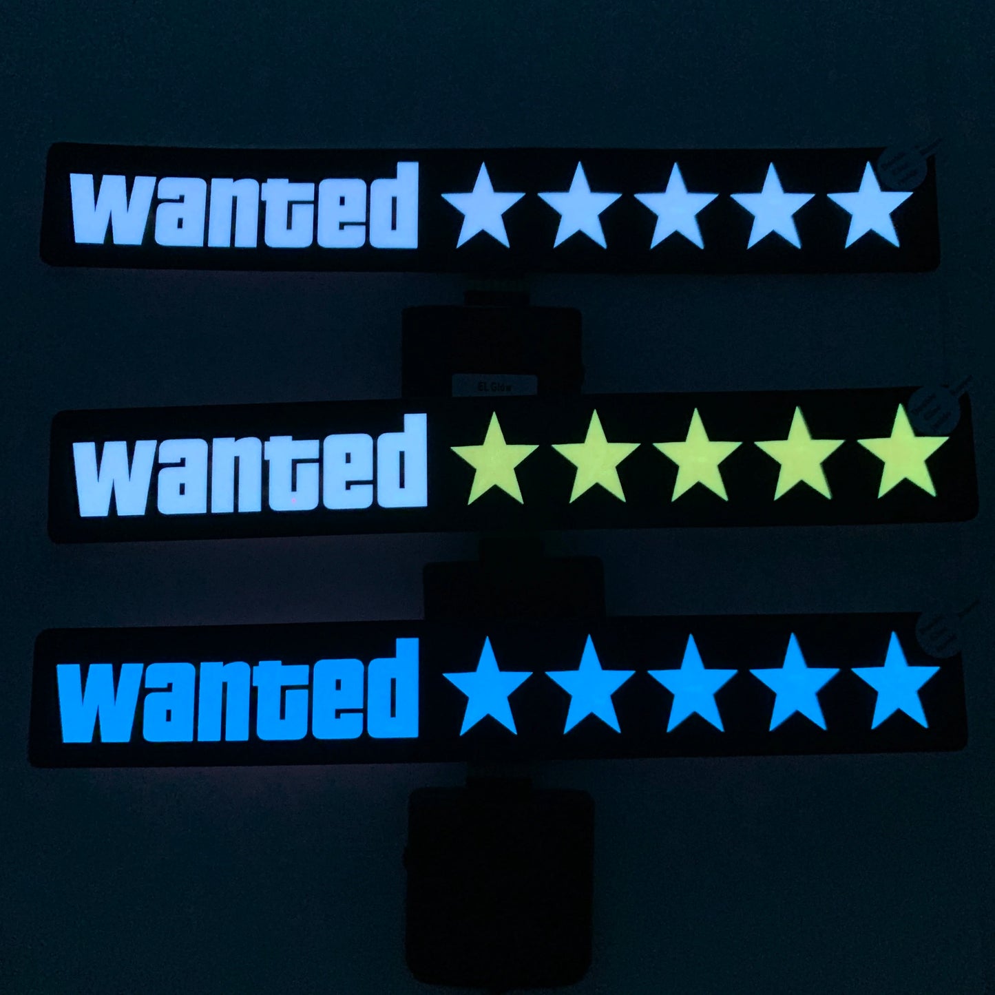 LED Wanted Star Window Sticker